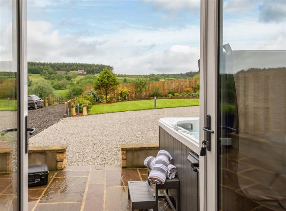 Patio at Orchard Cottage in Staintondale, near Scarborough , Yorkshire, North Yorkshire