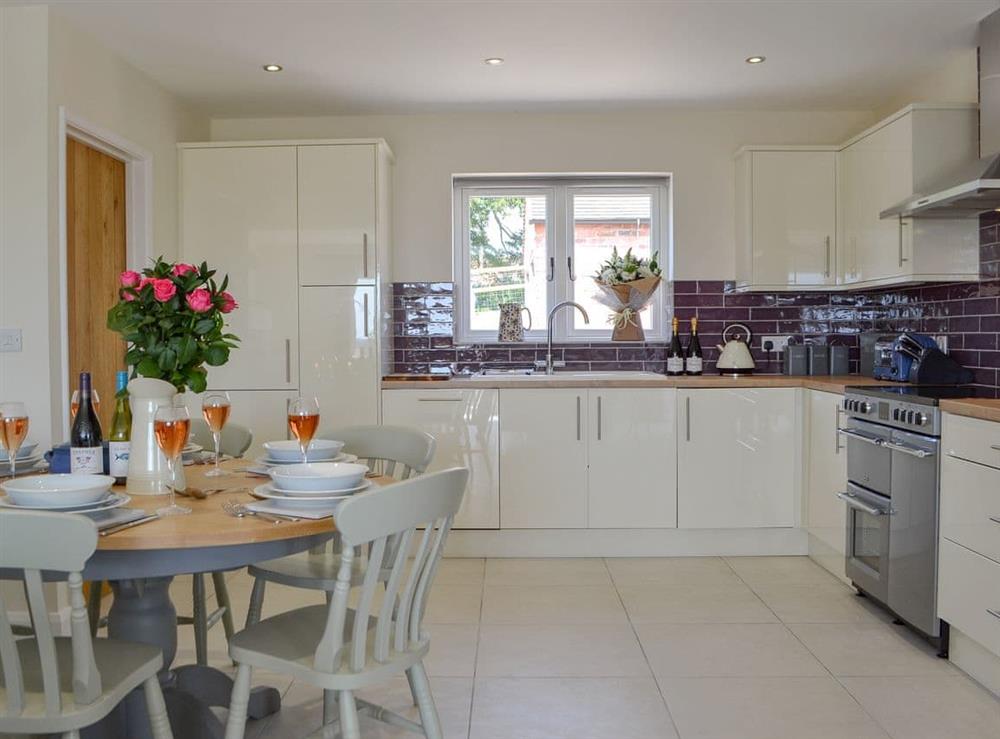 Spacious, well equipped kitchen/ dining room at Orchard Cottage in Upton Cressett, near Ironbridge, Shropshire