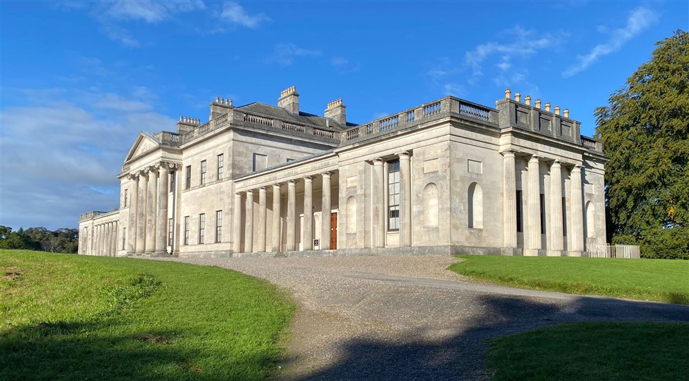Exterior of the neo-classical Georgian mansion at Orchard View in County Fermanagh,