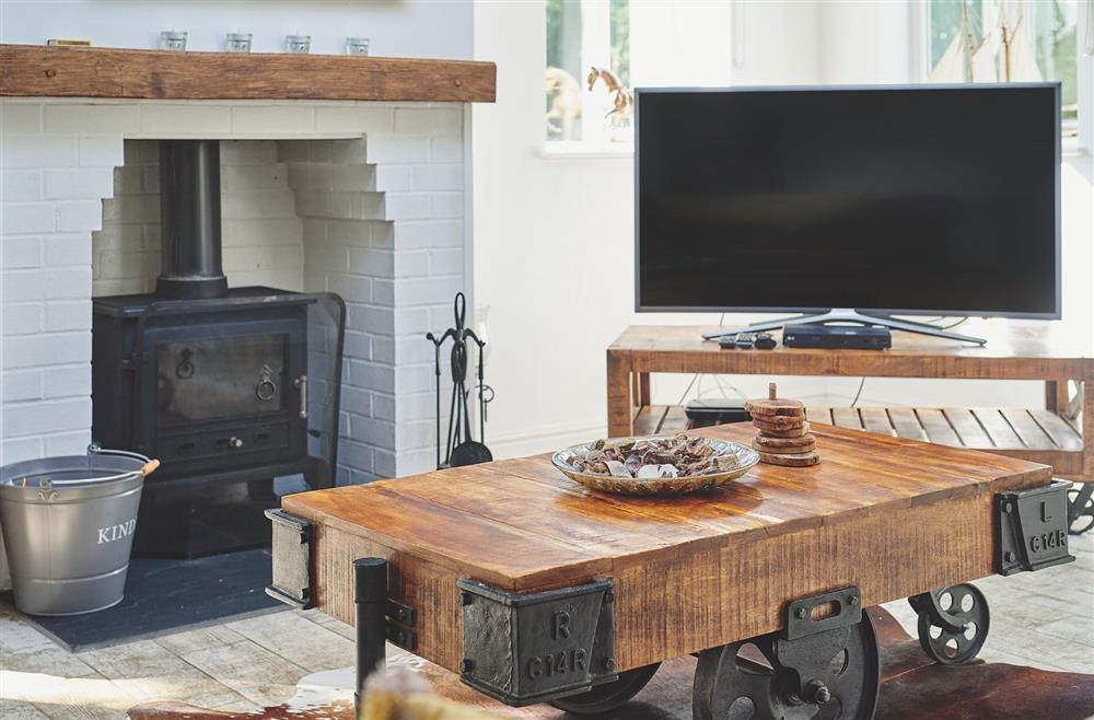 The log burner and coffee table