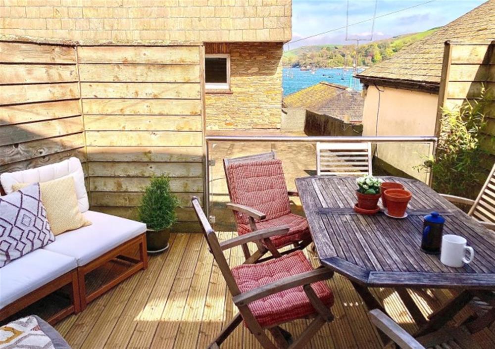The deck with partial estuary views at Osprey (19A Fore Street) in Salcombe