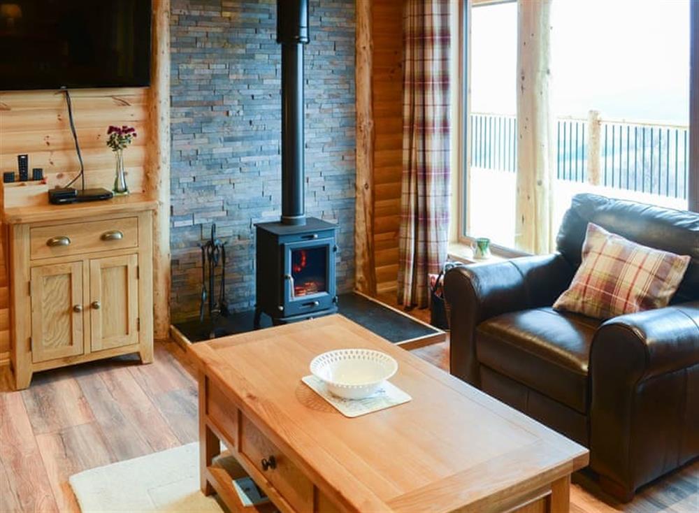 Warm and welcoming living room at Osprey Lodge in Rogart, near Dornoch, Northern Highlands, Sutherland