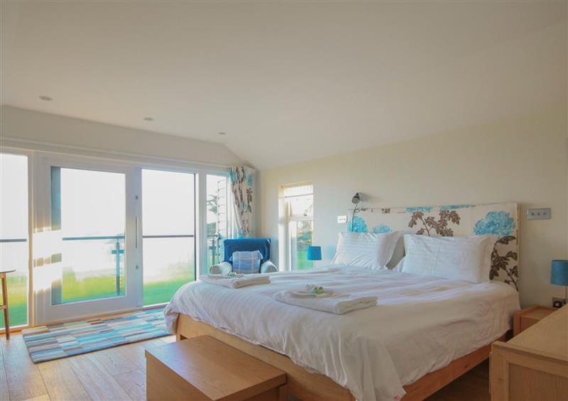 One of the bedrooms at Ossco, Polzeath
