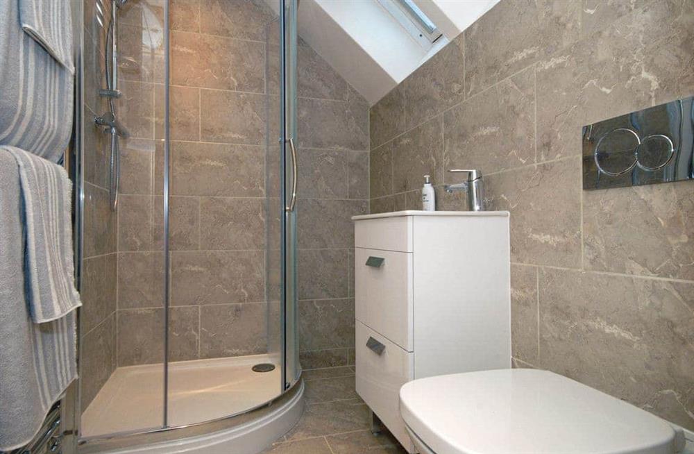 This is the bathroom at Oswald House in Little Haven, Pembrokeshire, Dyfed