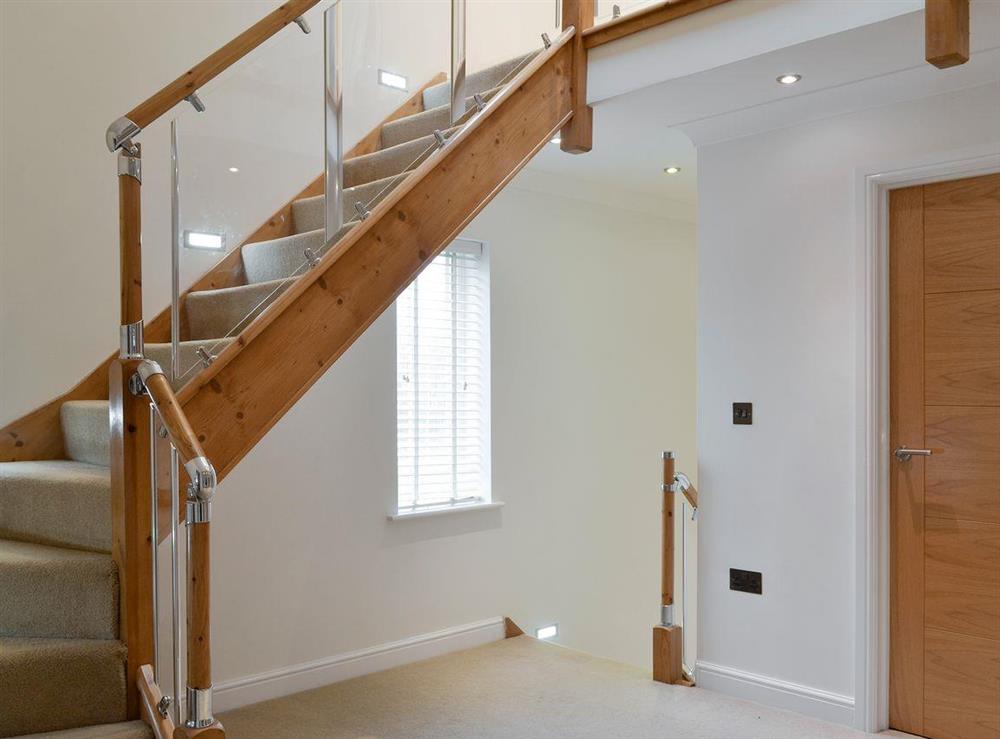 Spacious landing with stairs to upper level at Oswald House in Llanon, near Aberaeron, Dyfed