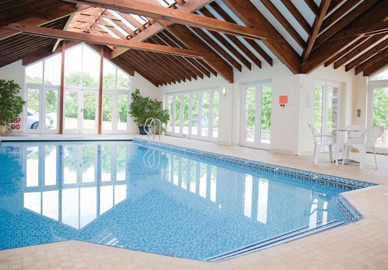 Indoor heated swimming pool at Otter Falls in South Devon, South West of England