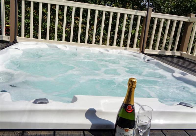 A hot tub in Otters Mead at Otters Mead in Beetley, Dereham
