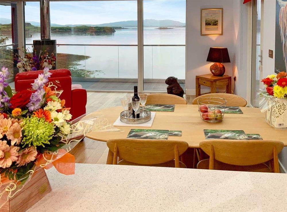 Delightful open plan living space at Otters View in Connel, near Oban, Argyll, Scotland