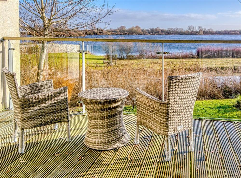Sitting out area with great views at Otters View in Somerford Keynes, near Cirencester, Gloucestershire