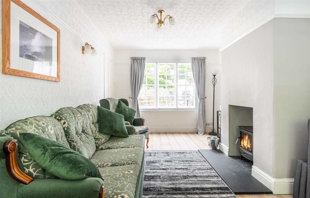 The living room at Overbrook in Polperro