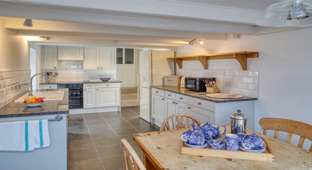 The kitchen at Overhaven in Polzeath, Cornwall