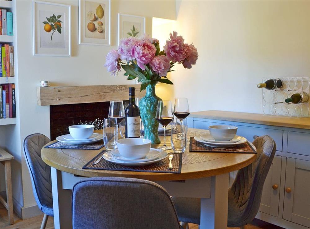 Beautifully presented dining room at Owl Cottage in Canterbury, Kent