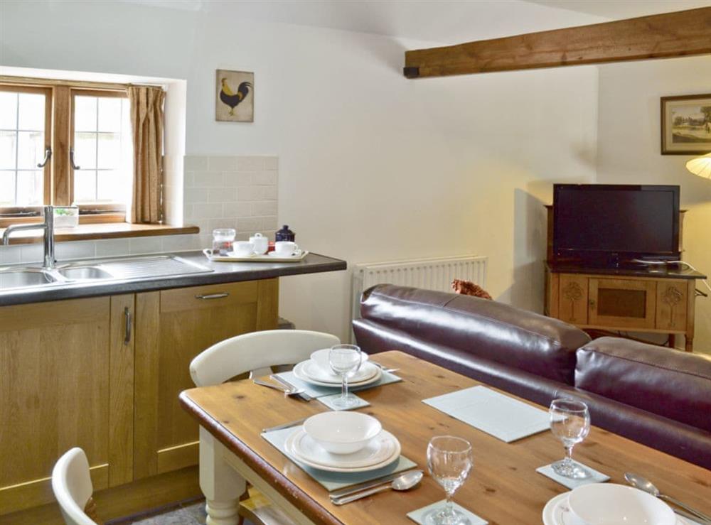 Open plan living/dining room/kitchen at Owl Cottage in East Sussex, South of England