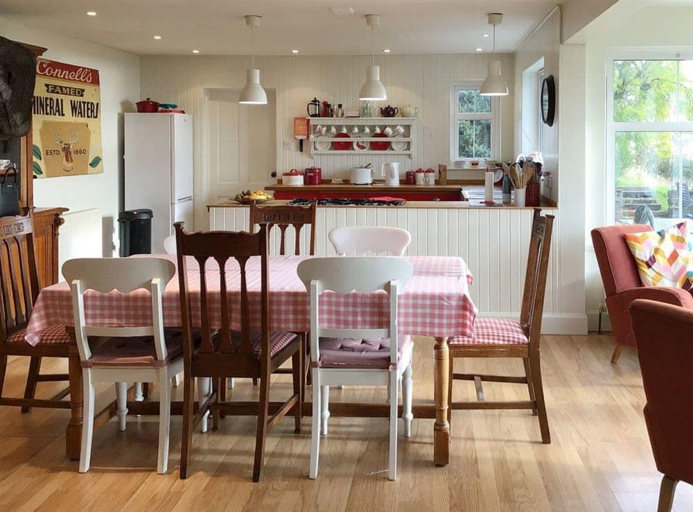 Kitchen/diner at Owl Cottage in Lothmore, Helmsdale, Sutherland