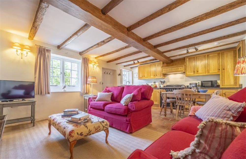 The open-plan living area at Owl Cottage, Stiffkey near Wells-next-the-Sea