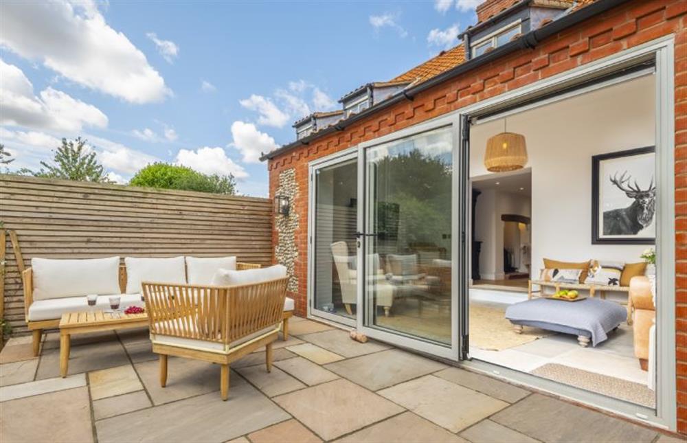 A spacious patio area outside the cottage to enjoy