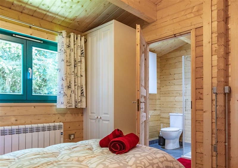 One of the bedrooms at Owl Lodge, Menheniot