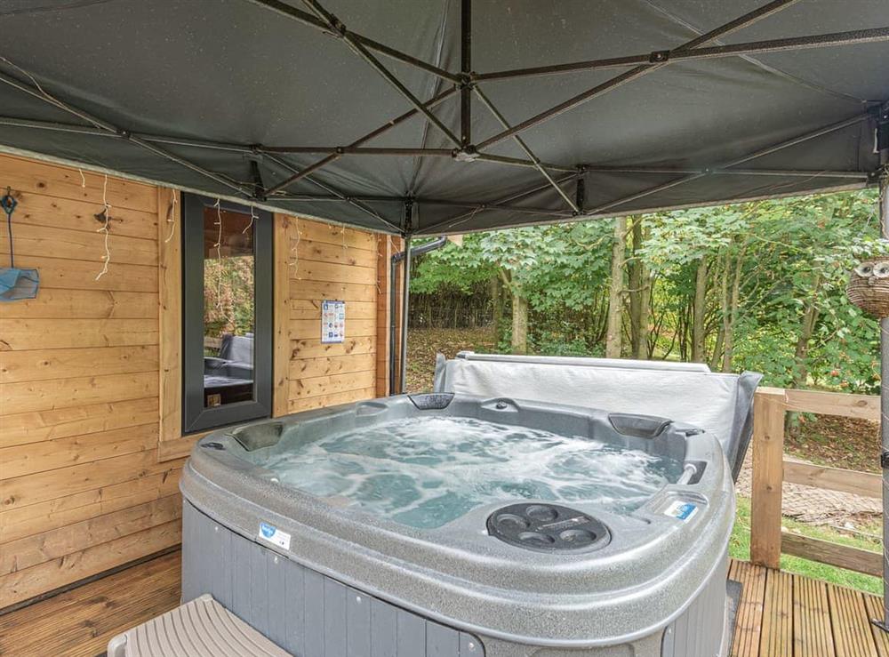 Hot tub at Owl Lodge in Walkeringham, Nottinghamshire