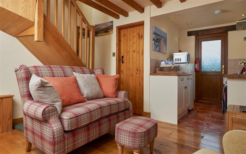 The open plan downstairs area. at Owlacombe Cottage in Slapton