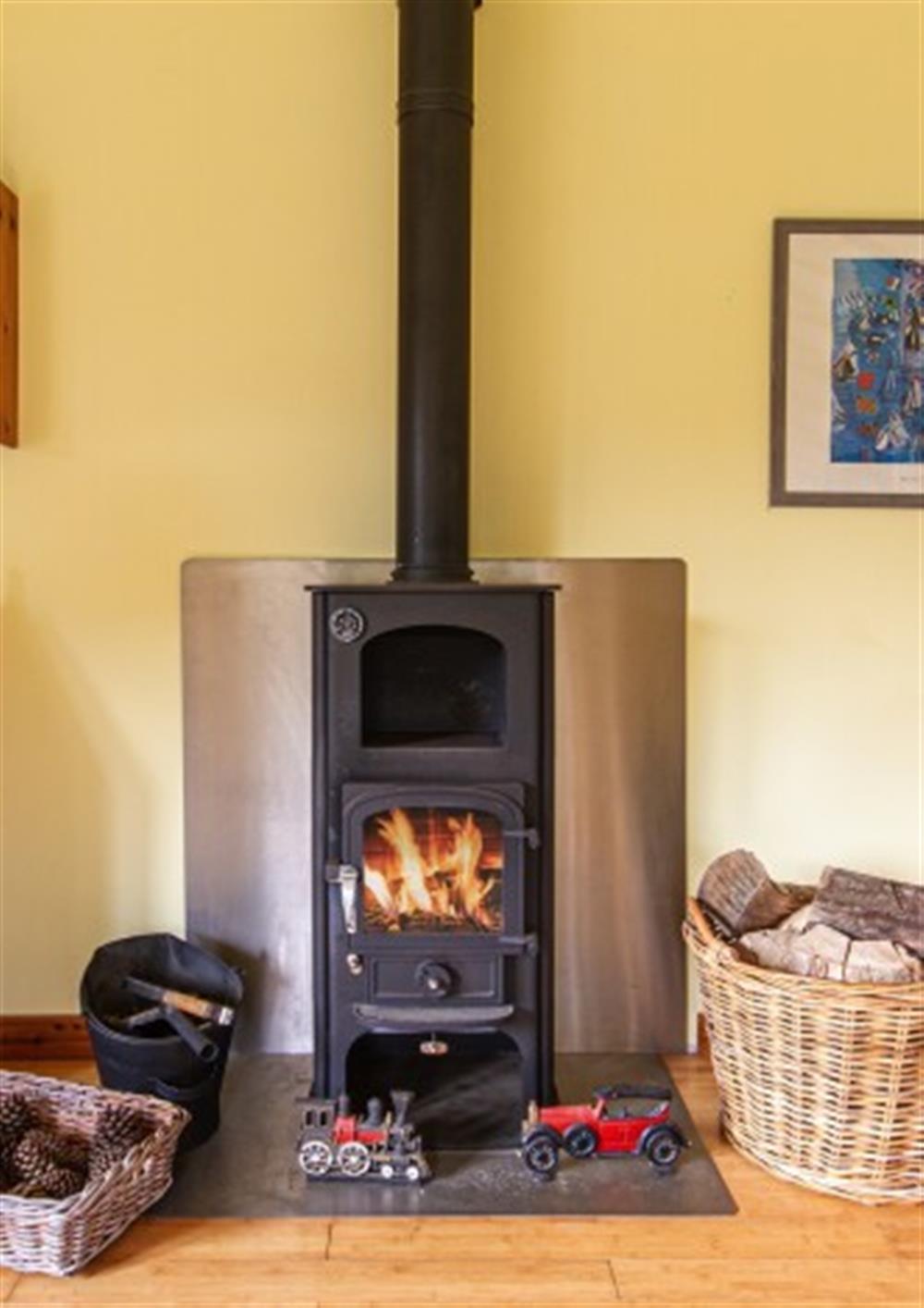Cosy wood burner at Owl's Rest in Rock