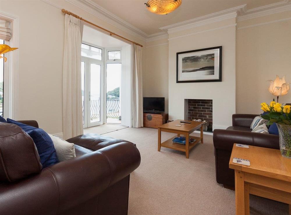 Comfortable living room with superb water views at Oystercatcher  in Dartmouth, Devon