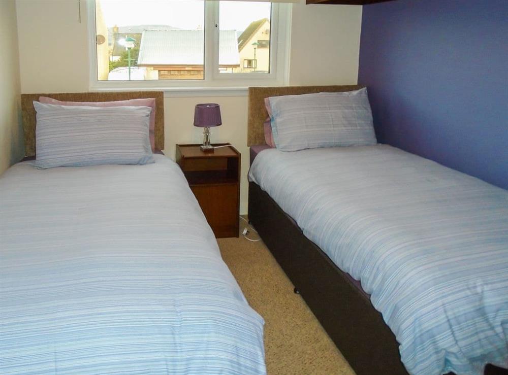 Twin bedroom at Oystercatcher in Embo, near Dornoch, Highlands, Sutherland