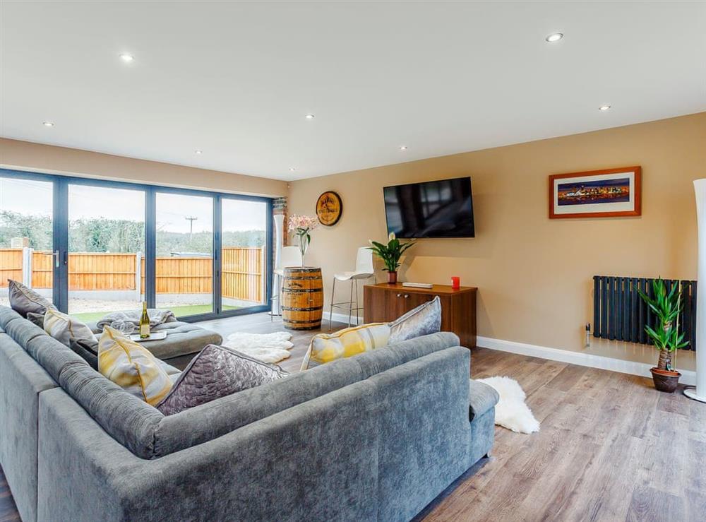 Stylish living area at Paddocks View in Newbold Coleorton, near Ashby de la Zouch, Leicestershire