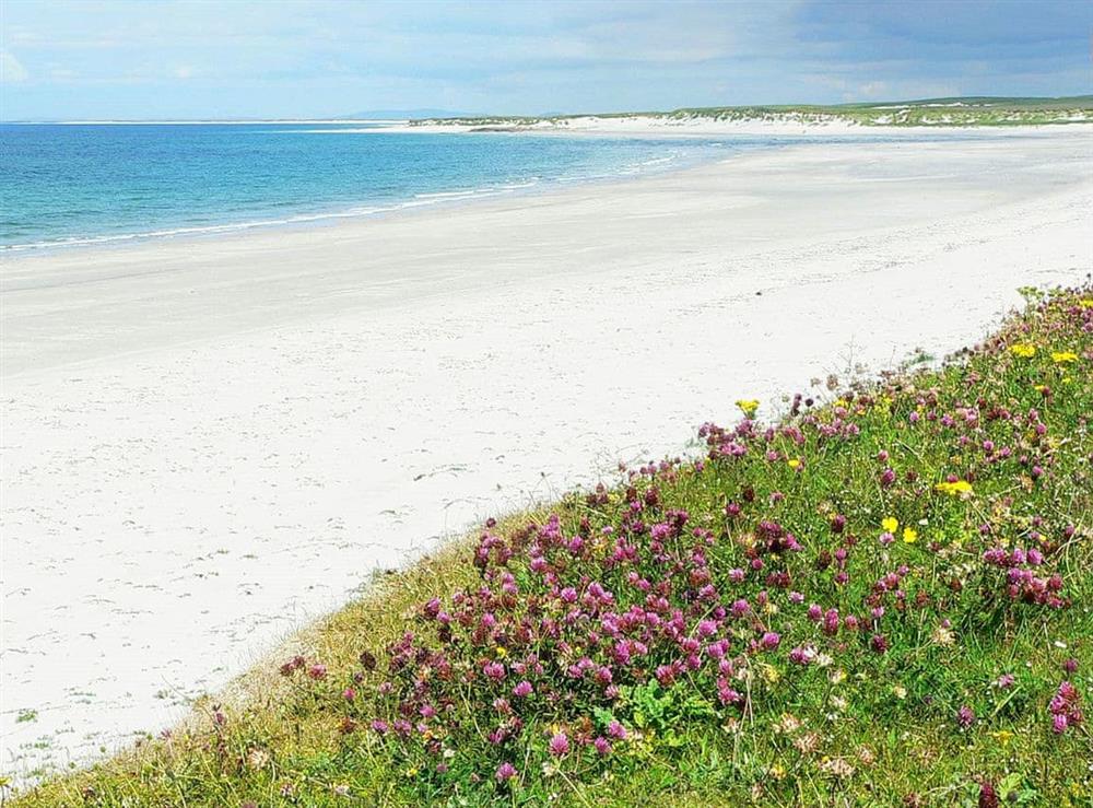 Azure seas and pristine white sand beaches await at Padraigs Cottage in Howbeg (Tobha Beag), Isle of South Uist, Scotland