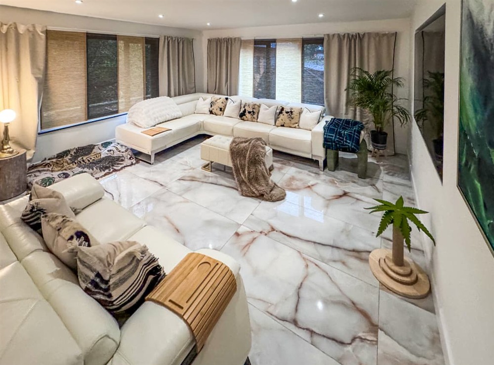 Living area at Palm Beach House in Bournemouth, near Christchurch, Dorset