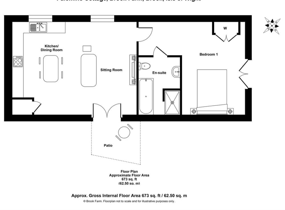 Floor plan at Palomino Cottage in Brook, near Brighstone, Isle of Wight