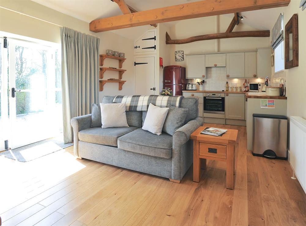 Open plan living space at Palomino Cottage in Brook, near Brighstone, Isle of Wight