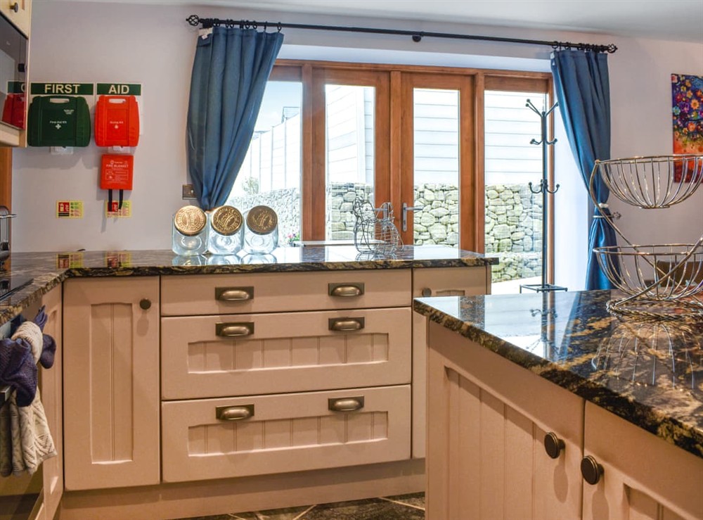 Kitchen area at Pansi in Nansidyll, Dyfed