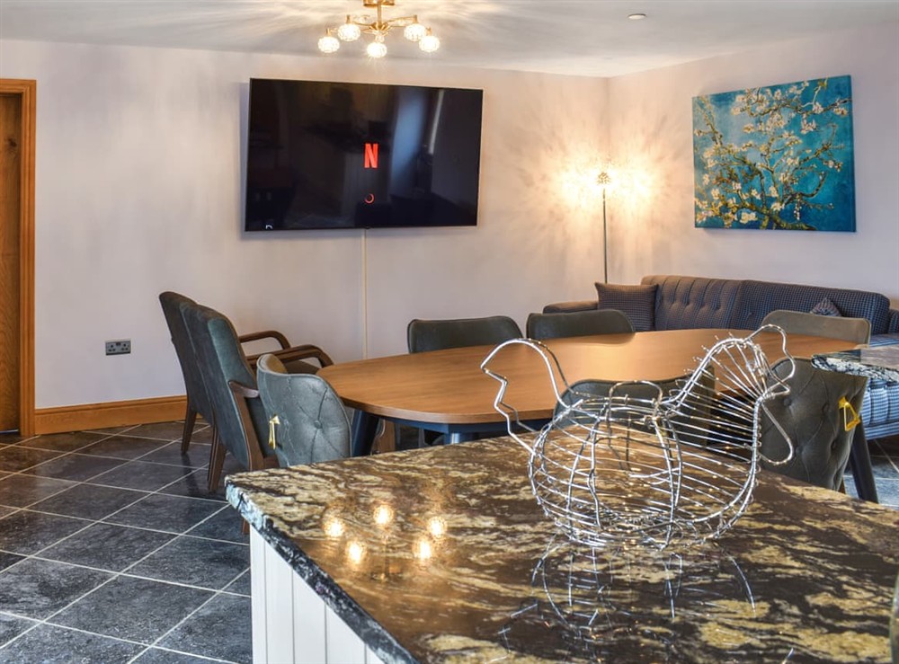 Open plan living space at Pansi in Nansidyll, Dyfed