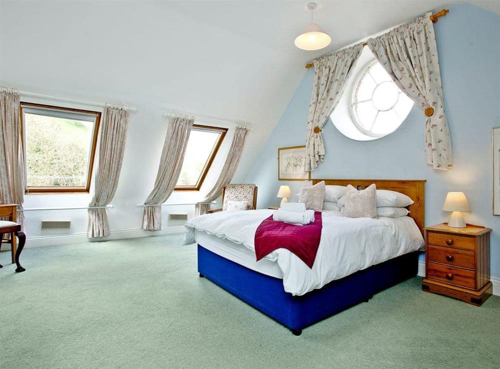 Light and airy double bedroom at Papermaker’s Cottage in Bow Creek, Nr Totnes, South Devon., Great Britain