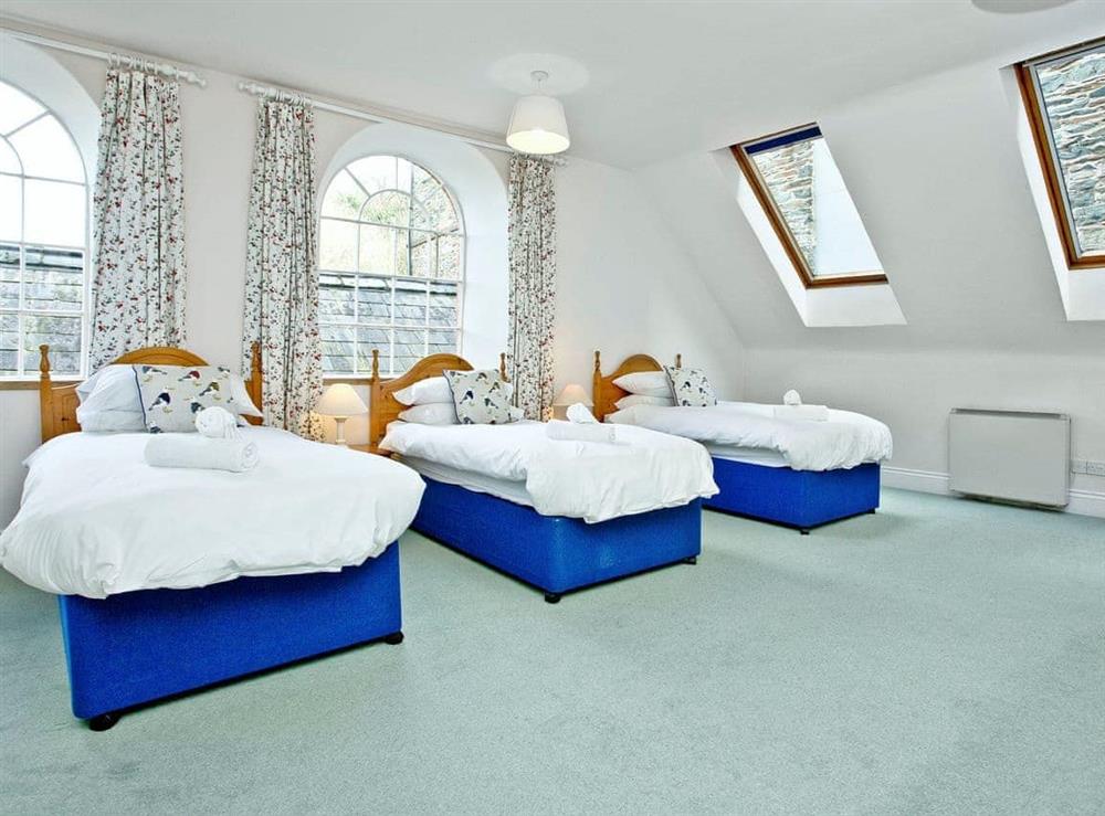 Spacious triple bedroom at Papermaker’s Cottage in Bow Creek, Nr Totnes, South Devon., Great Britain