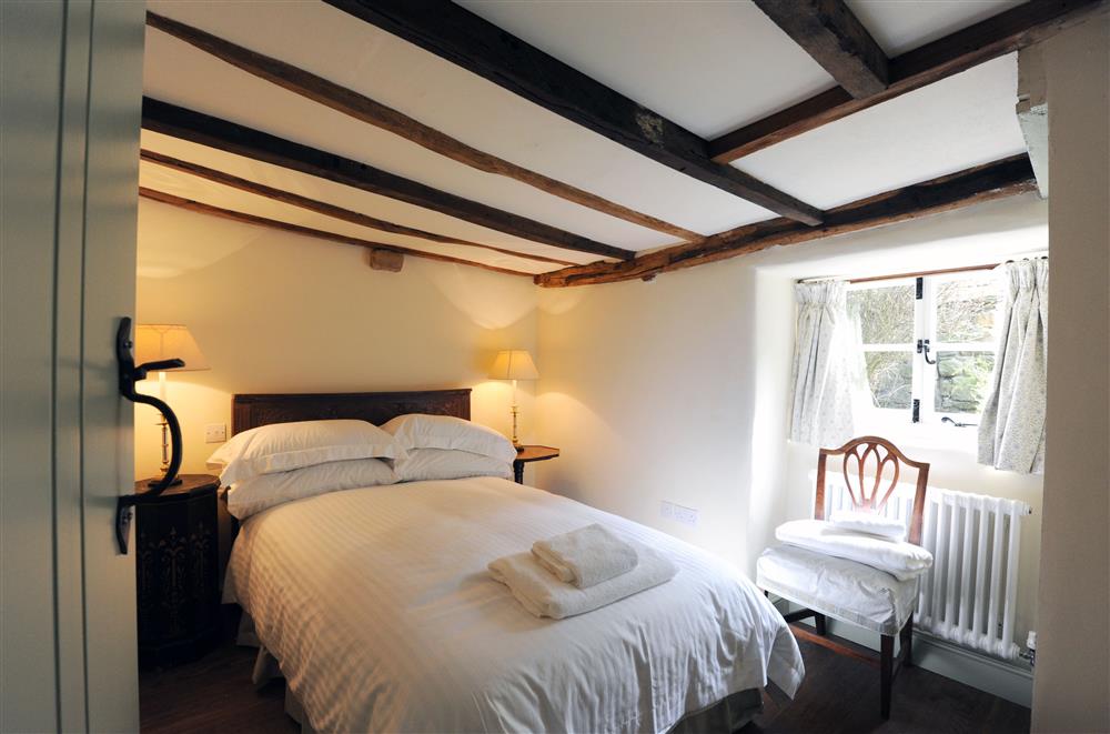 Bedroom two on the ground floor with a small 4’ double bed (suitable for one guest) at Park Cottage, Chatsworth Estate, Baslow, Nr Bakewell