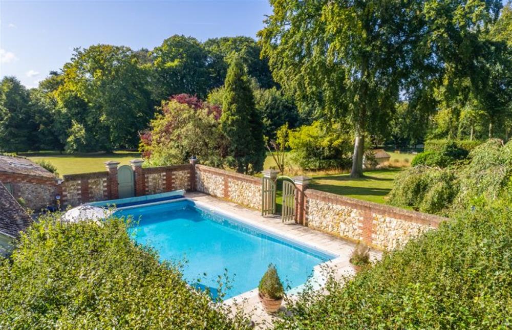 Outdoor heated swimming pool at Park Cottage, Fring near Kings Lynn