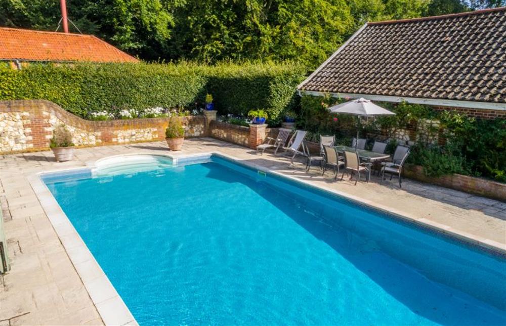 The heated swimming pool at Park Cottage, Fring near Kings Lynn