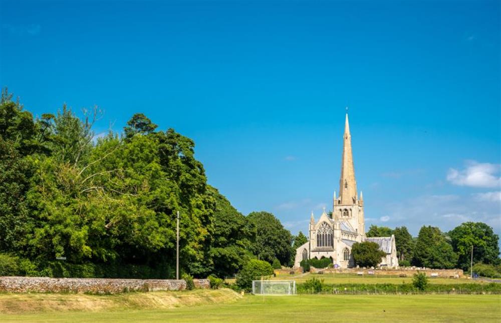 Nearby Snettisham church and playing field at Park Lodge, Snettisham near Kings Lynn
