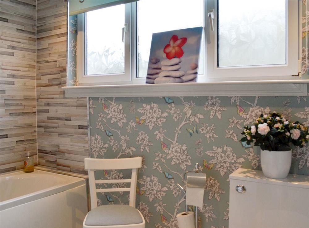 En-suite bathroom at Park View Cottage in Stranraer, Dumfries and Galloway, Wigtownshire
