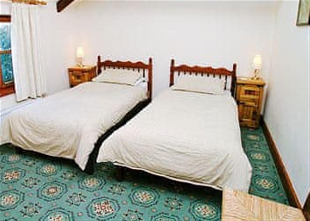 Twin bedroom at Parlour Cottage in Evershot, Dorchester., Dorset