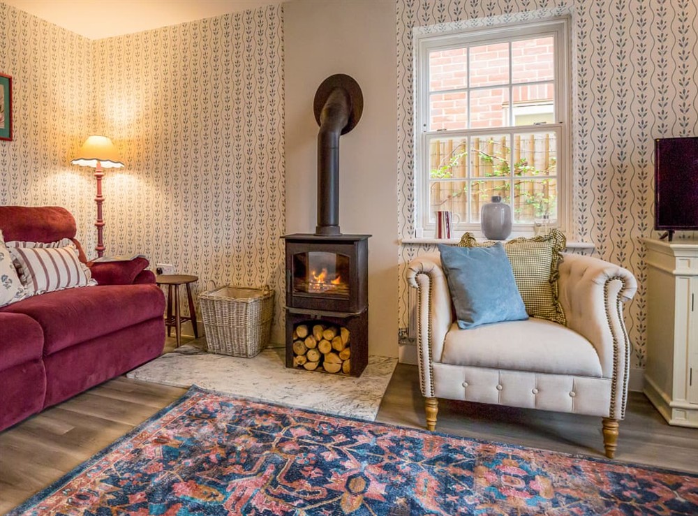 Living area at Partridge Cottage in Holt, Norfolk