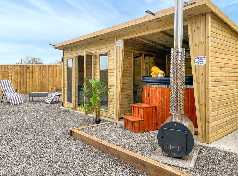 Hot tub at Pasture Barn in Barnard Castle, Durham