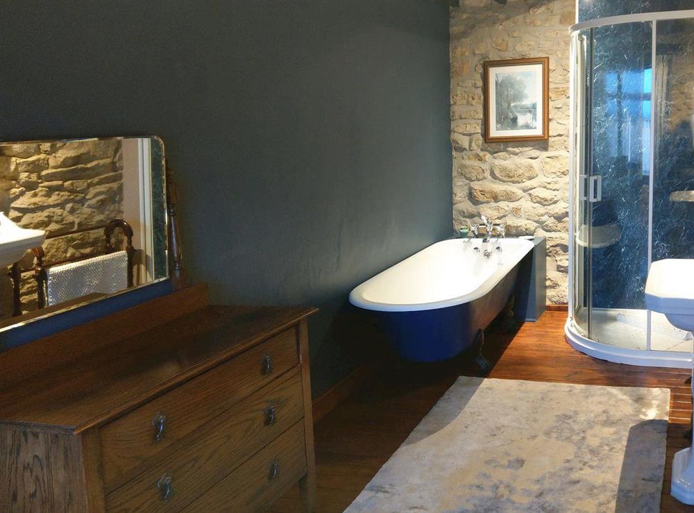 Spacious bathroom with bath and separate shower cubicle at Pathways in Higham, near Alfreton, Derbyshire