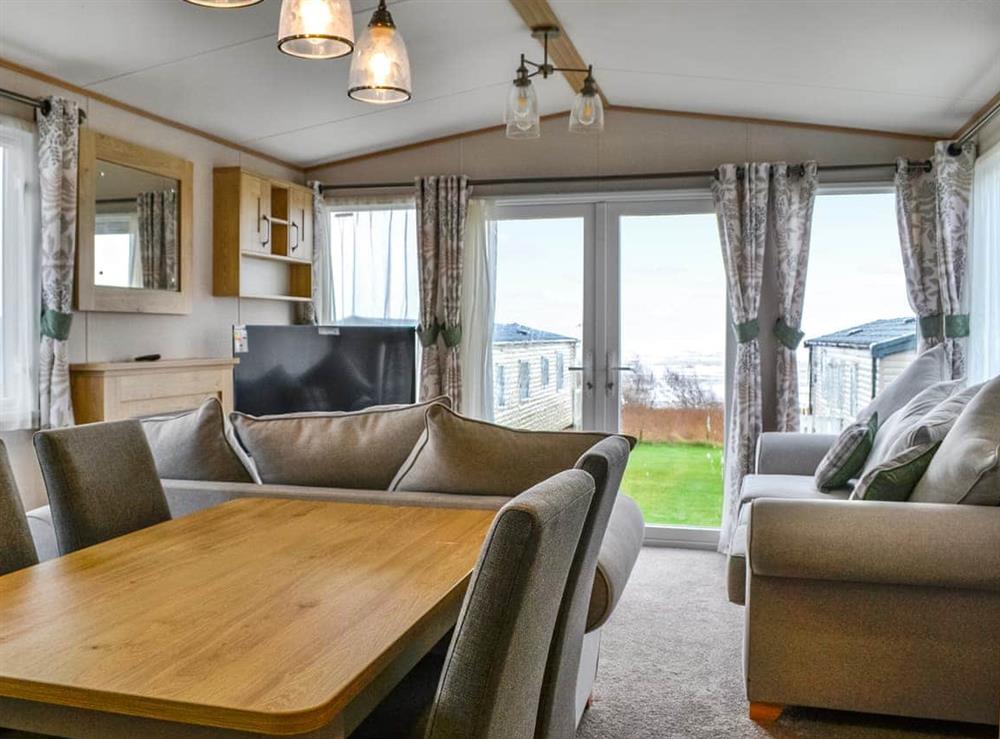 Open plan living space at Paul Jones Bay 63 in Southerness, Dumfriesshire