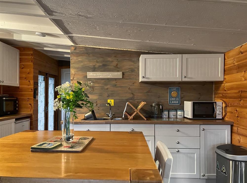 Kitchen at Peaceful Cabin Retreat in Skegby, Nottinghamshire