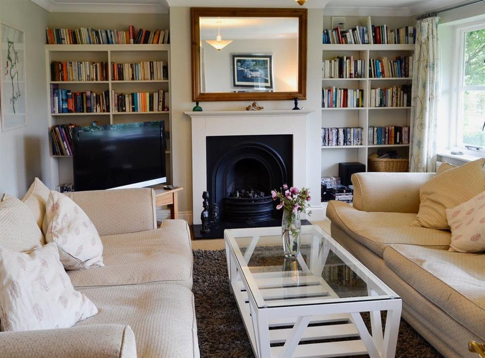Pleasant and warm living room at Peach Cottage in Wool, near Wareham, Dorset, England