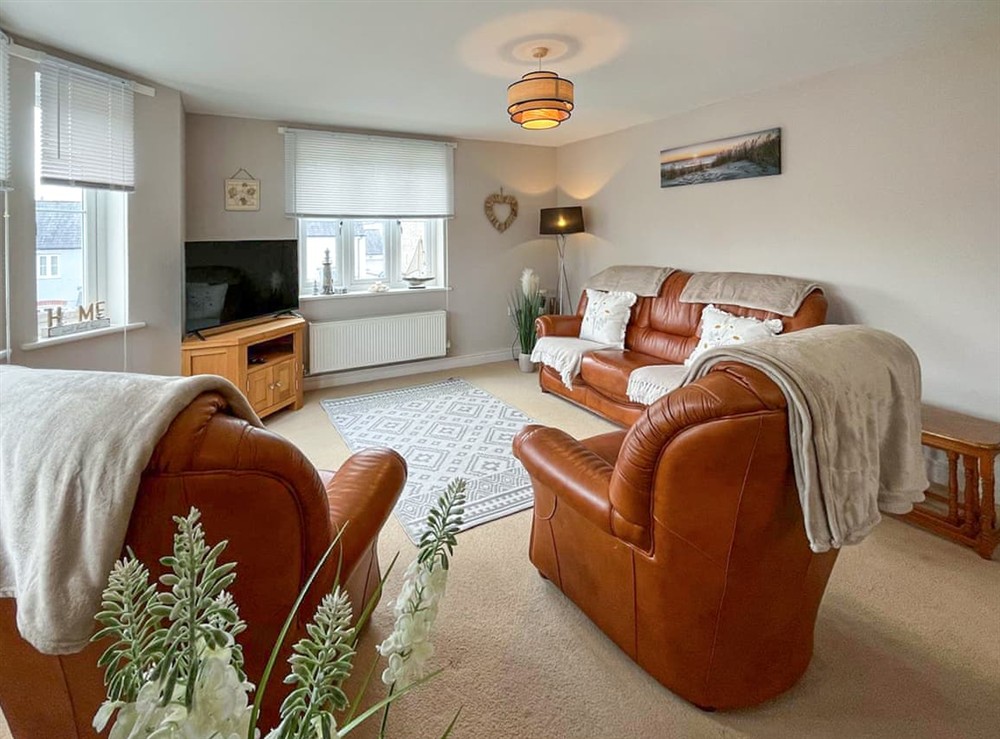 Living room at Peake Shores in Duporth, Cornwall