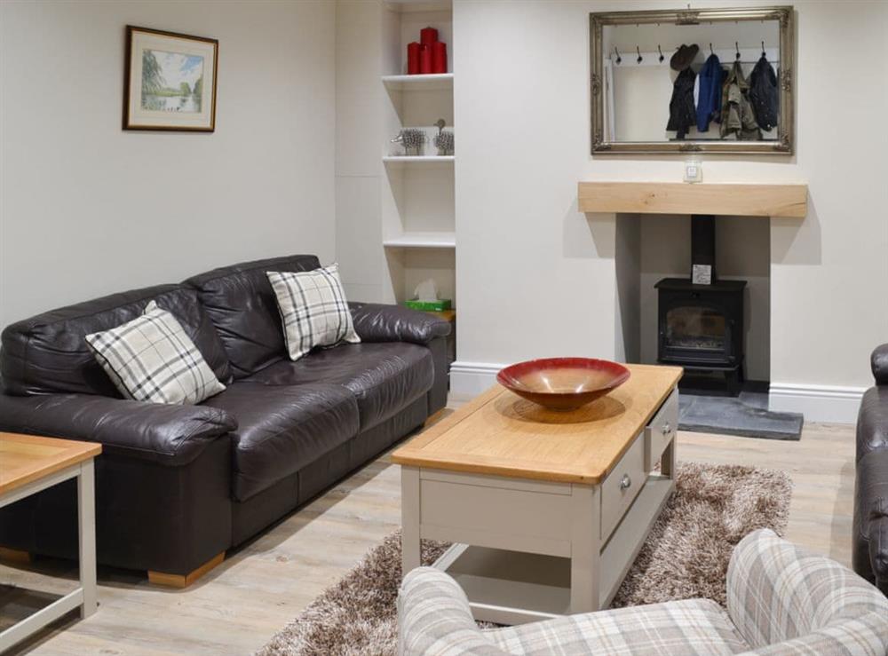 Comfortable contemporary leather furniture at Pear Tree Cottage and The Granary in East Witton, near Leyburn, North Yorkshire