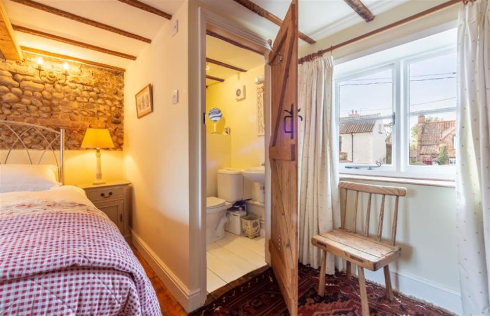 Bedroom two with en-suite cloakroom at Pear Tree Cottage, Blakeney near Holt